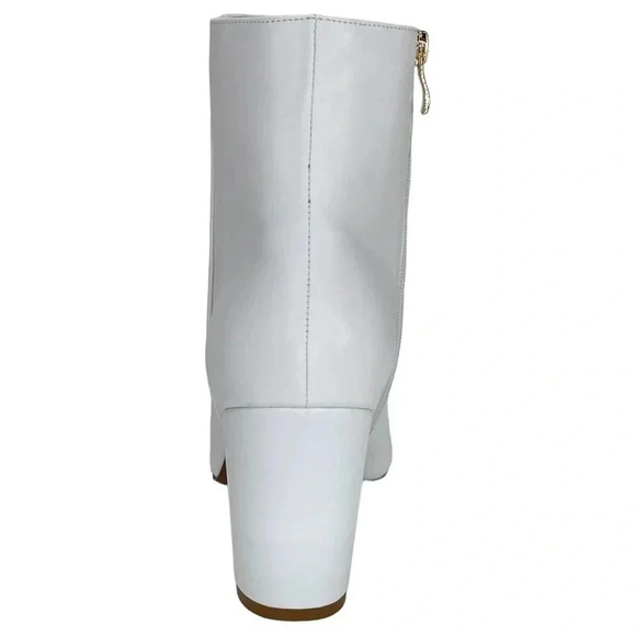 SMASH Shoes Chiku White Faux Leather Womens Ankle Boots Size 11M - Picture 4 of 13